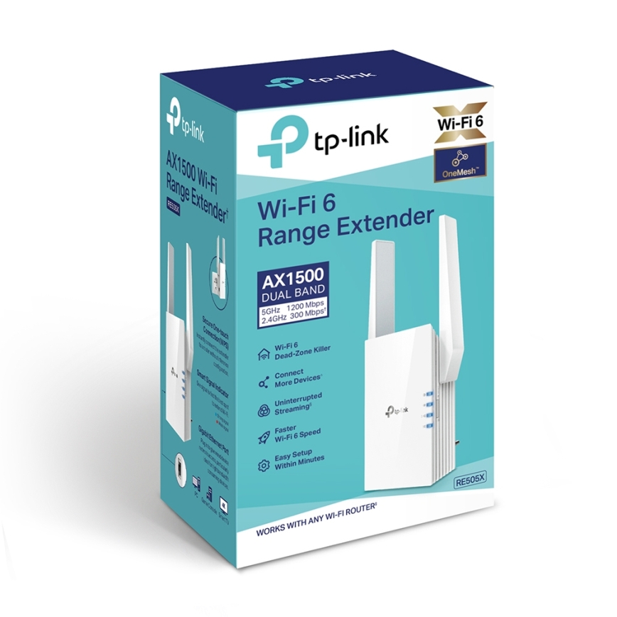 TP-Link - Divjoslu Wi-Fi 6 paplašinātājs RE505X