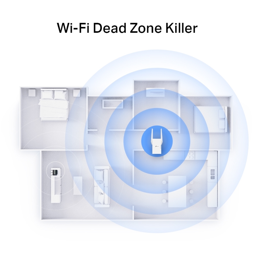 TP-Link - Divjoslu Wi-Fi 6 pastiprinātājs RE705X