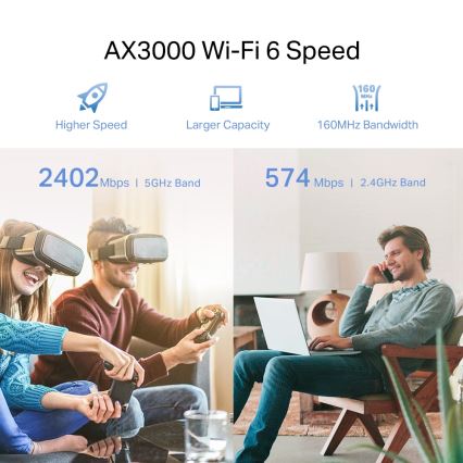 TP-Link - Divjoslu Wi-Fi 6 pastiprinātājs RE705X