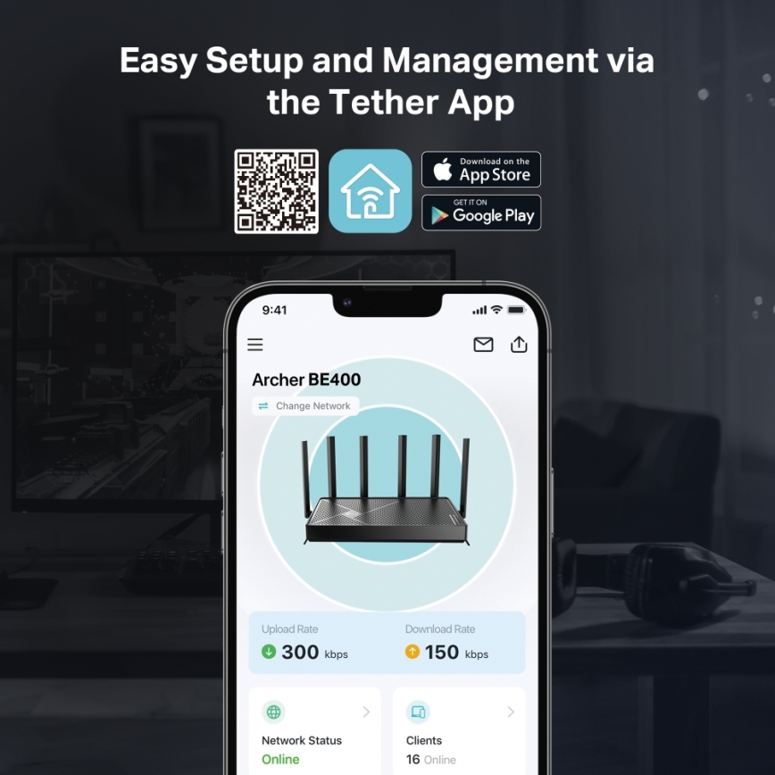 TP-Link - Divjoslu Wi-Fi 7 maršrutētājs