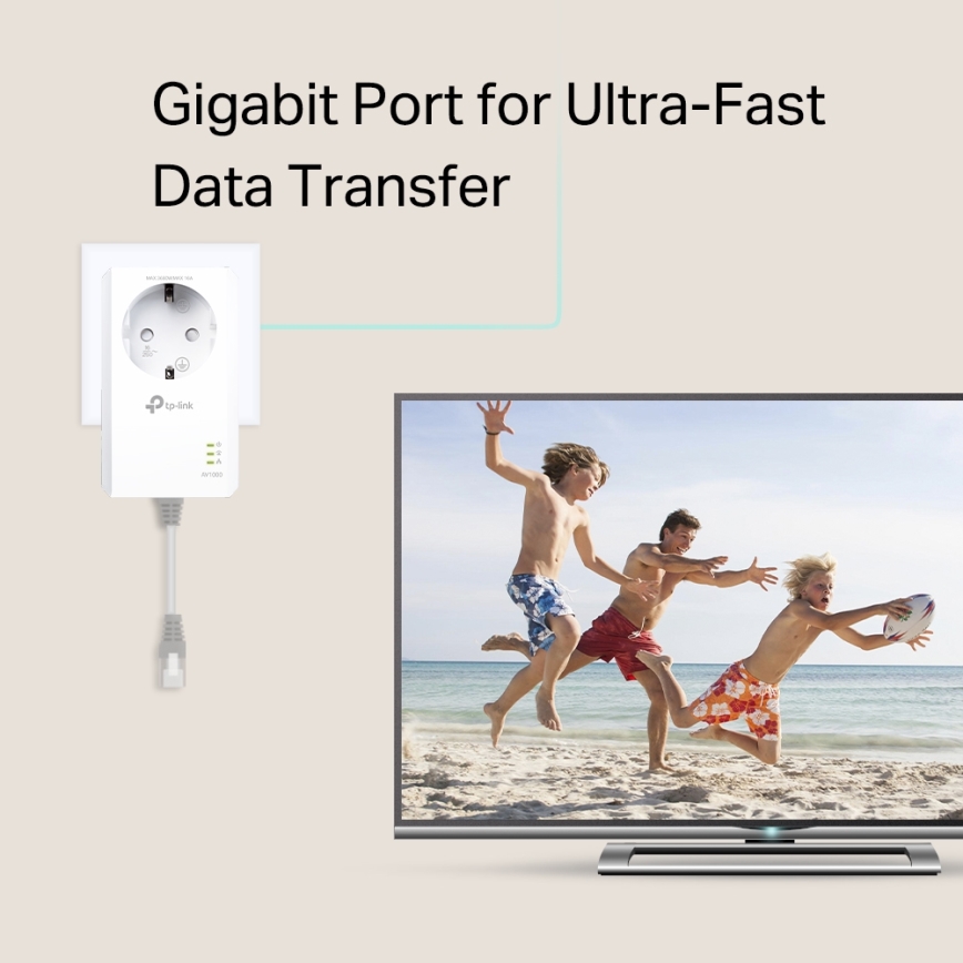 TP-Link - Gigabitu Powerline Wi-Fi komplekts ar caurlaides kontaktligzdu
