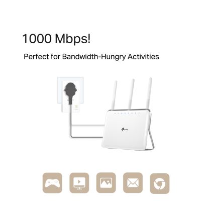 TP-Link - Gigabitu Powerline Wi-Fi komplekts ar caurlaides kontaktligzdu