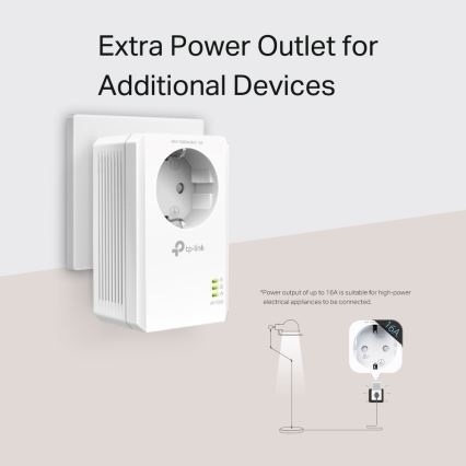 TP-Link - Gigabitu Powerline Wi-Fi komplekts ar caurlaides kontaktligzdu