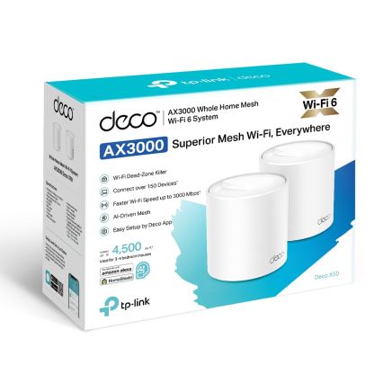 TP-Link - Komplekts 2x Deco X50 Wi-Fi 6 mesh sistēma visai mājai