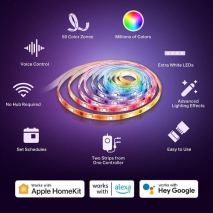 TP-Link - RGBW LED lente ar regulējamu spilgtumu, 5 m, LED/24W/230V, Wi‑Fi