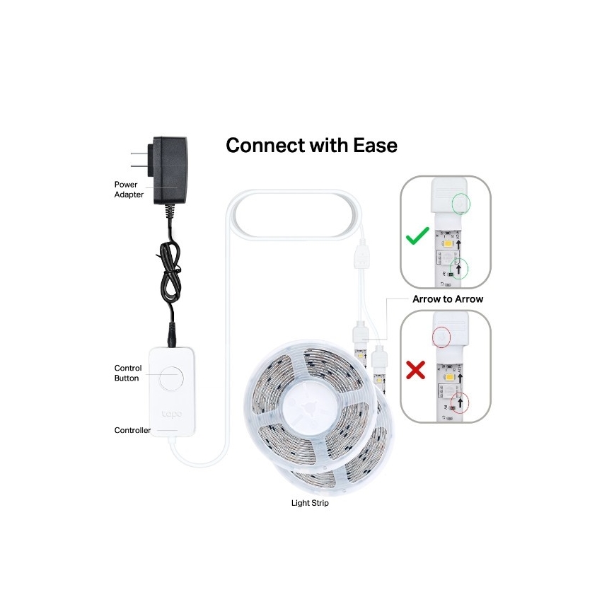 TP-Link - RGBW LED lente ar regulējamu spilgtumu, 5 m, LED/24W/230V, Wi‑Fi