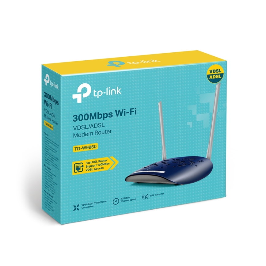 TP-Link TD-W9960 — VDSL/ADSL modems un maršrutētājs 300 Mb/s Wireless N Wi‑Fi
