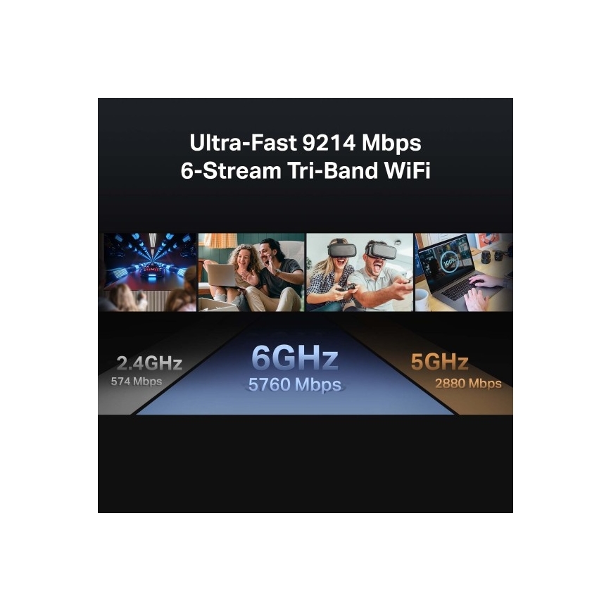 TP-Link - trīsjoslu Wi‑Fi 7 maršrutētājs Archer BE550
