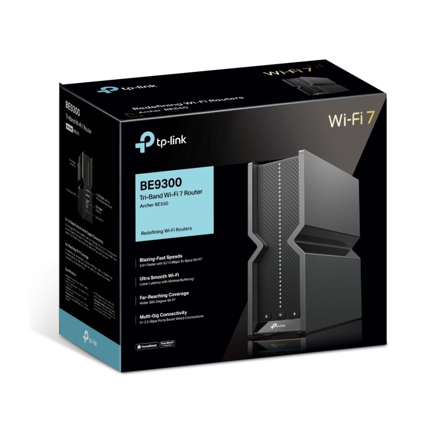 TP-Link - trīsjoslu Wi‑Fi 7 maršrutētājs Archer BE550