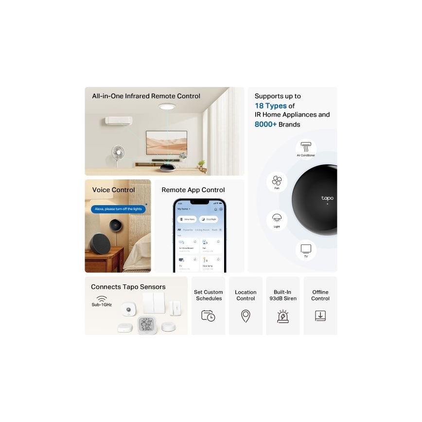 TP-Link - Viedā infrasarkanā vārteja Hub MATTER Wi-Fi