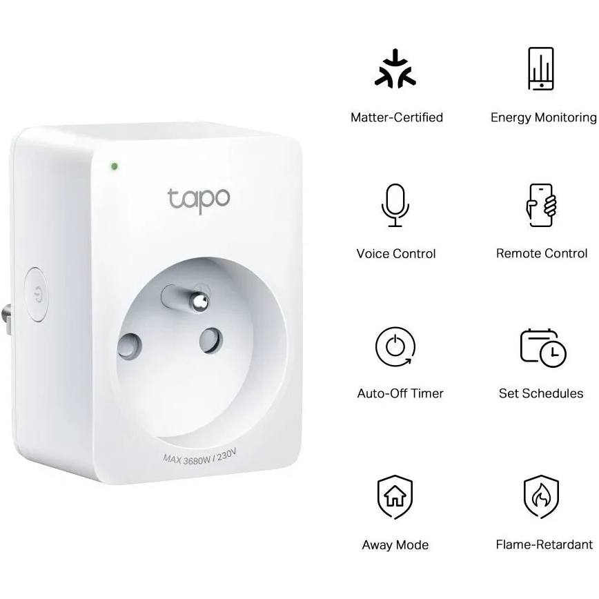 TP-Link - Viedā kontaktligzda E MATTER 3680W Wi-Fi