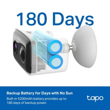 TP-Link - Viedā saules kamera 5200 mAh 5V IP65 Wi-Fi