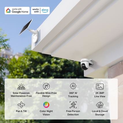 TP-Link - Viedā saules kamera 5V IP65 Wi-Fi