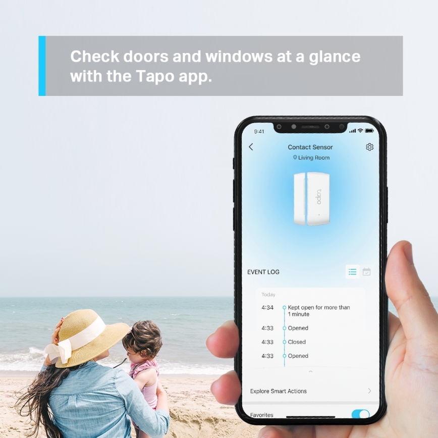 TP-Link - Viedais kontakta sensors 1xCR2032 Wi-Fi