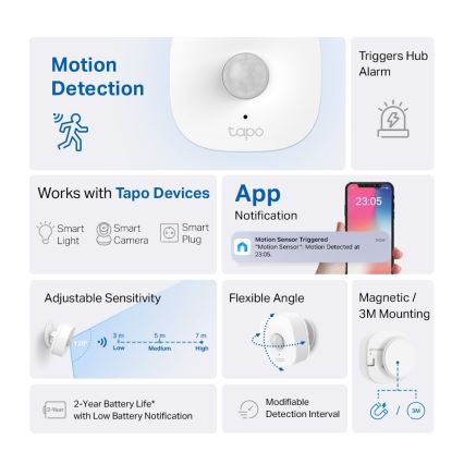 TP-Link - Viedais kustību sensors 1xCR2450 Wi-Fi