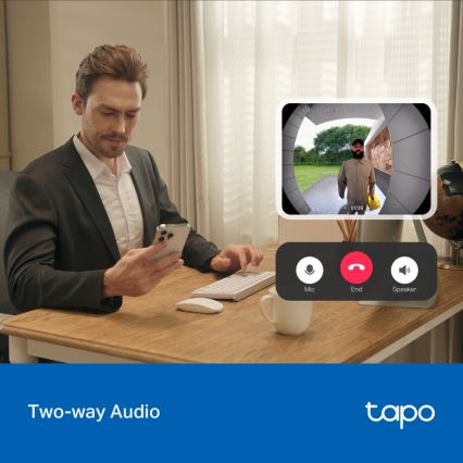 TP-Link - Viedais mini video durvju zvans Wi-Fi