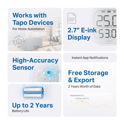 TP-Link - Viedais temperatūras un mitruma monitors 2xAAA Wi-Fi