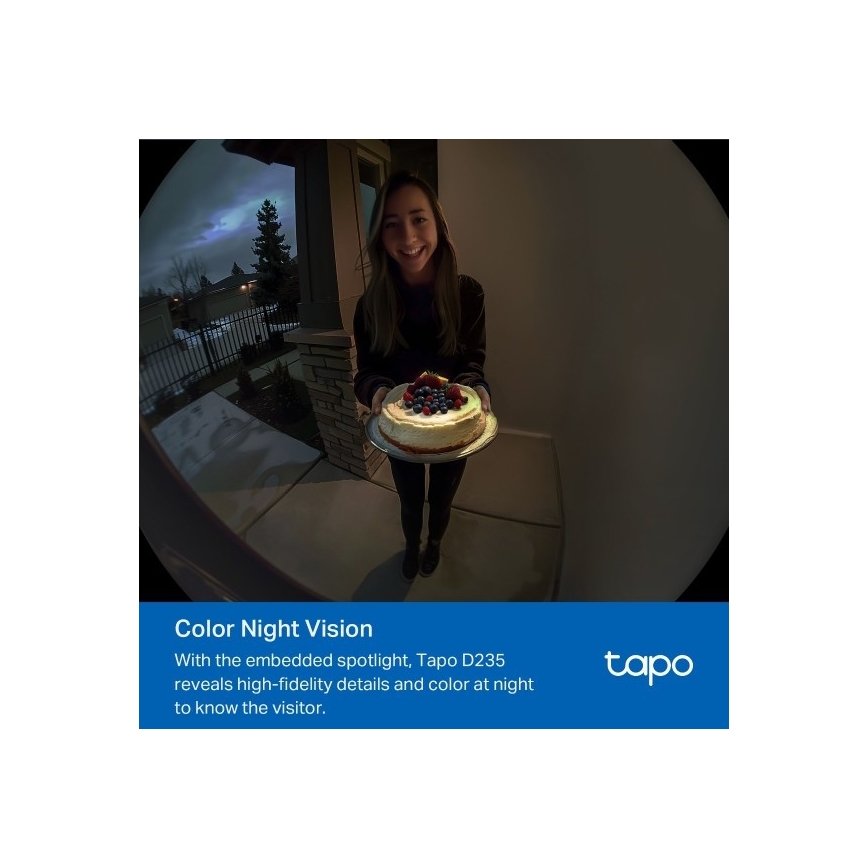 TP-Link - Viedais video durvju zvans 2K 10000 mAh IP66 Wi-Fi Tuya