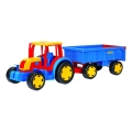 Traktors ar piekabi 102 cm sarkans/zils/dzeltens