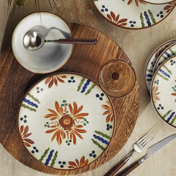 Trauku komplekts 24 gab. daudzkrāsains/porcelāns