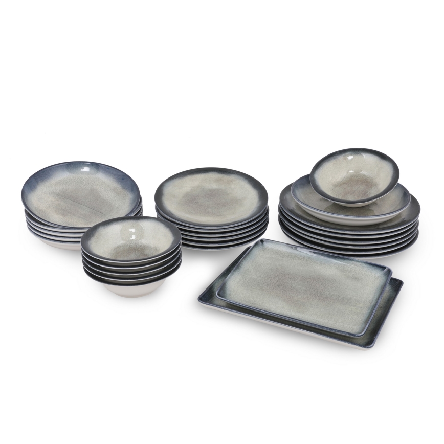 Trauku komplekts 26 gab. zils/brūns/porcelāns