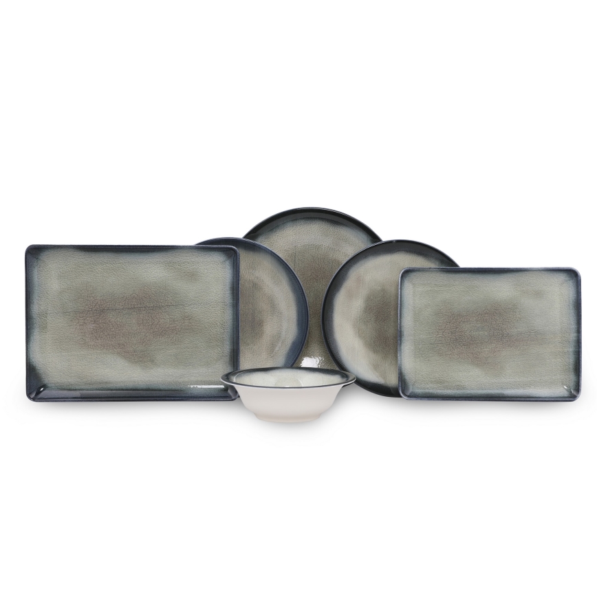 Trauku komplekts 26 gab. zils/brūns/porcelāns