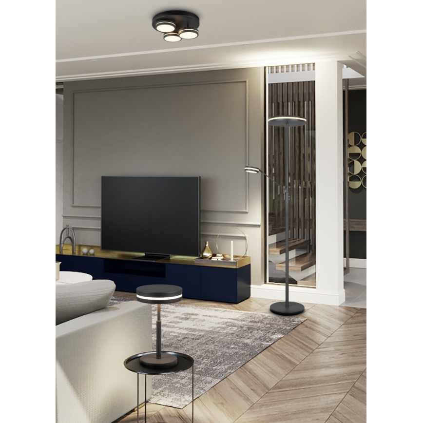 Trio - LED dimmējama griestu lampa FRANKLIN 3xLED/8,5 W/230 V 3000 K Ø 35 cm melna