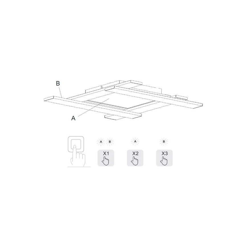 Trio - LED Aptumšojama griestu lampa BELFAST LED/18W/230V + LED/14W/230V 4000K