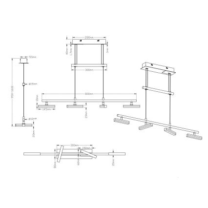 Trio - LED Aptumšojama lustra ar auklu OPIUM 4xLED/4,5W/230V