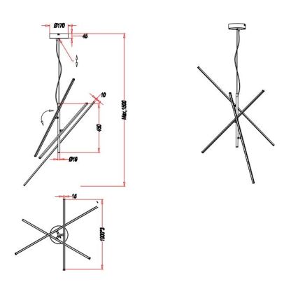 Trio - LED Aptumšojama lustra ar auklu TIRIAC 3xLED/8,5W/230V balta