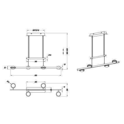 TRIO - LED Lustra ar auklu LENTIL 8xLED/2,3W/230V