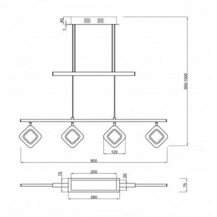 Trio - LED Lustra uz auklas PARADOX 4xLED/4,3W/230V