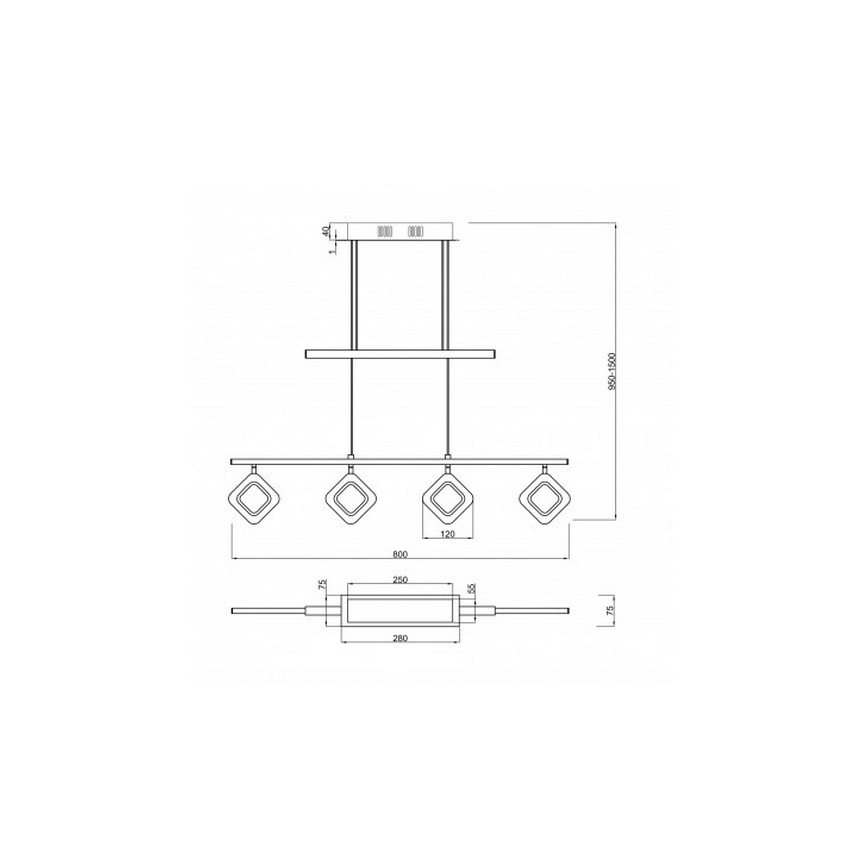 Trio - LED Lustra uz auklas PARADOX 4xLED/4,3W/230V