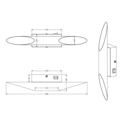 Trio - LED Sienas lampa BOLERO 2xLED/3,1W/230V CRI 90 matēts hroms