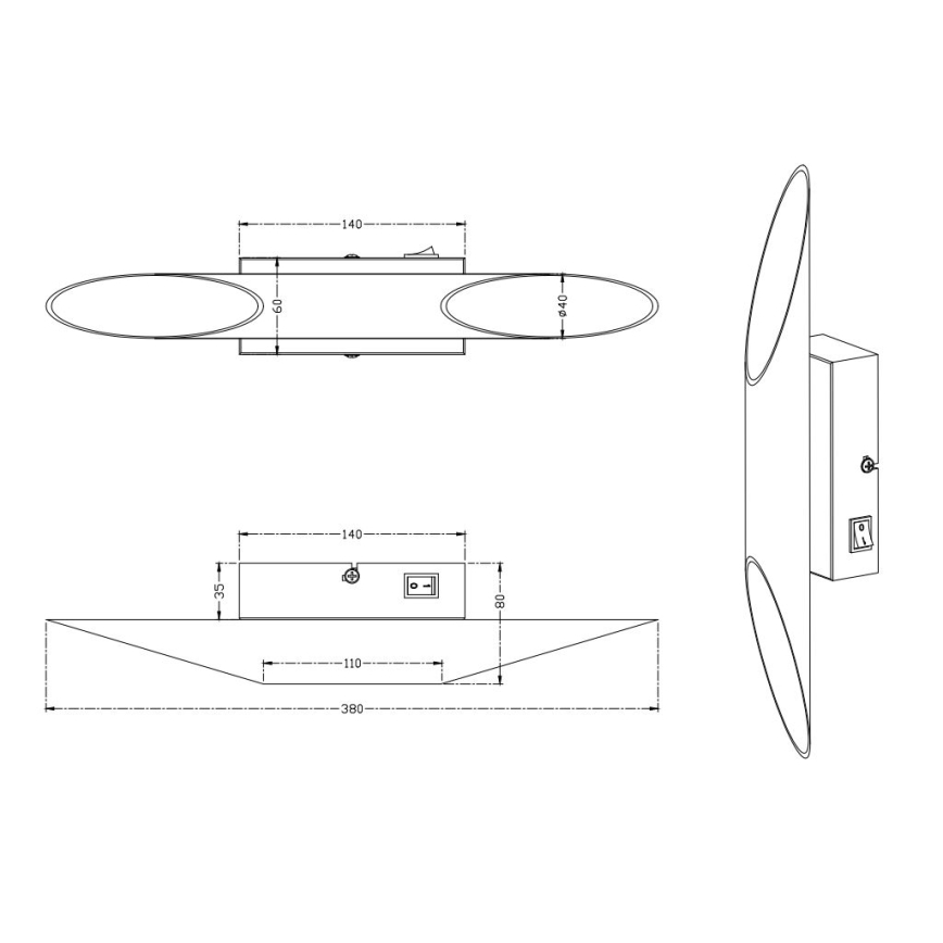 Trio - LED Sienas lampa BOLERO 2xLED/3,1W/230V CRI 90 matēts hroms