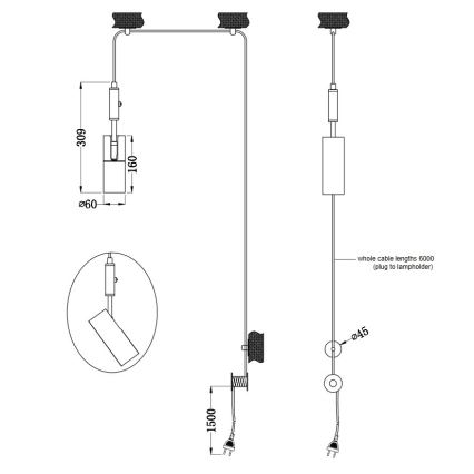 Trio - Lustra ar auklu CARLA 1xGU10/35W/230V