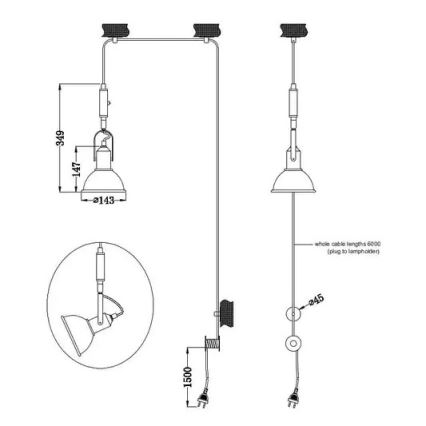 Trio - Lustra ar auklu CARLOTTA 1xE14/28W/230V