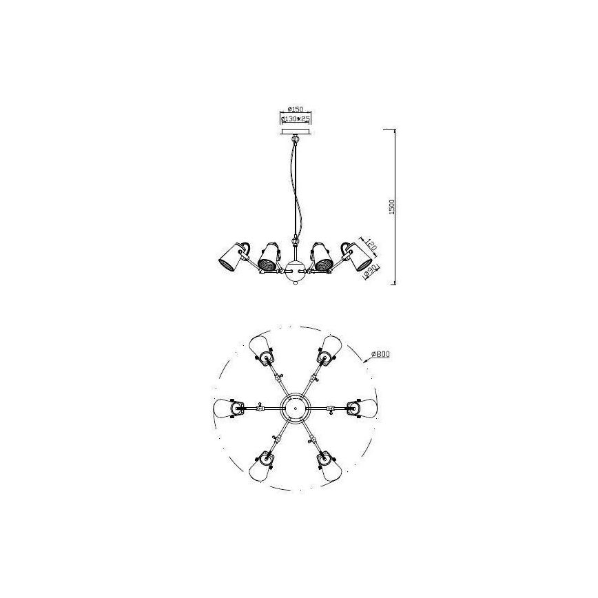 Trio - Lustra ar auklu EDWARD 6xE14/40W/230V
