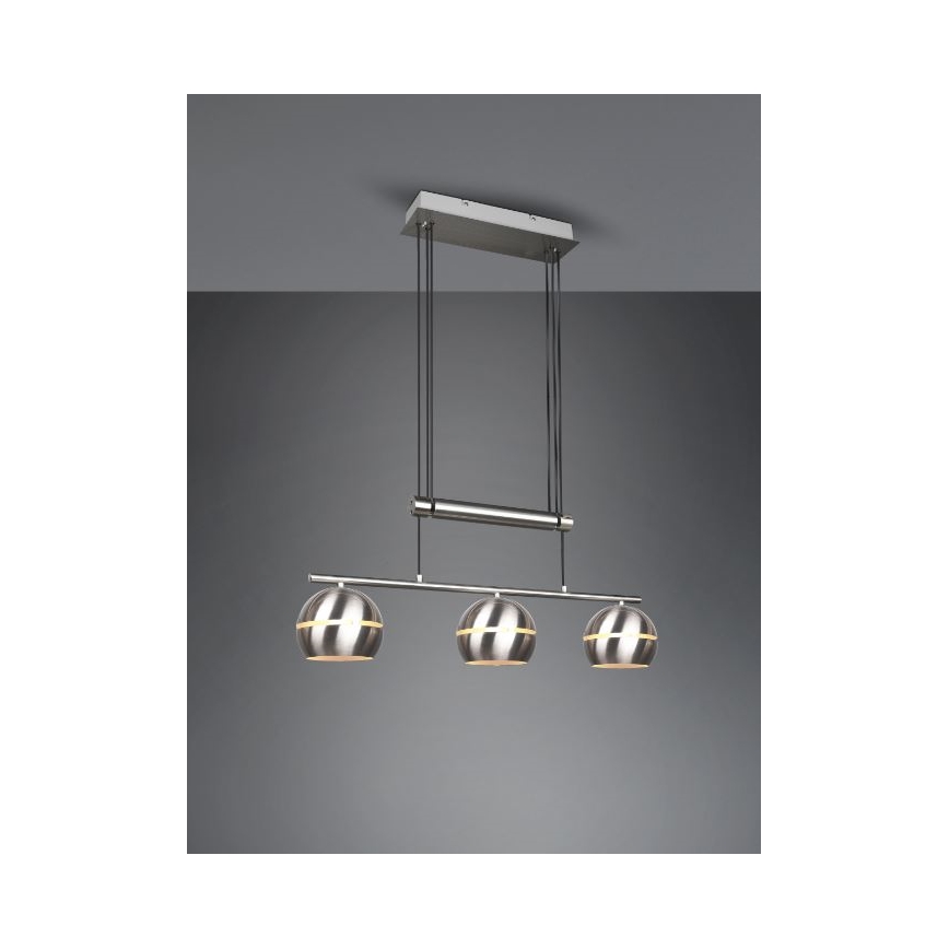 Trio - Lustra ar auklu FLETCHER 3xE14/40W/230V matēts hroms