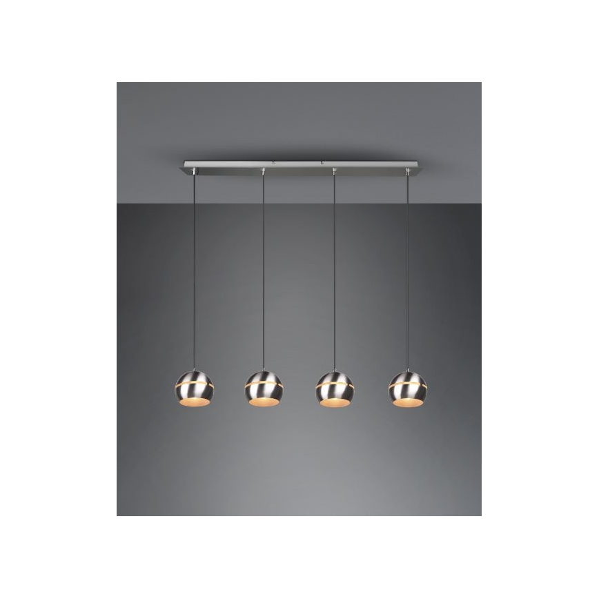 Trio - Lustra ar auklu FLETCHER 4xE14/40W/230V matēts hroms