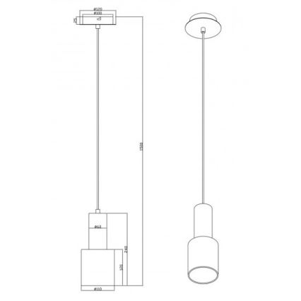 Trio - Lustra ar auklu WAILER 1xGU10/5W/230V bēša