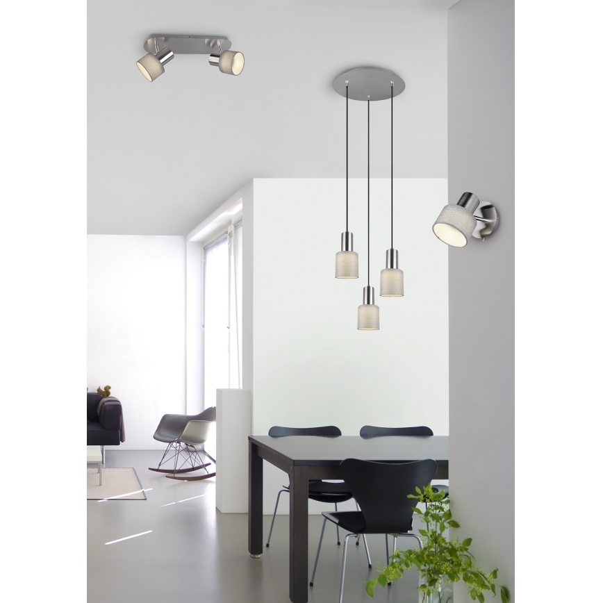 Trio - Lustra ar auklu WAILER 3xGU10/5W/230V pelēka