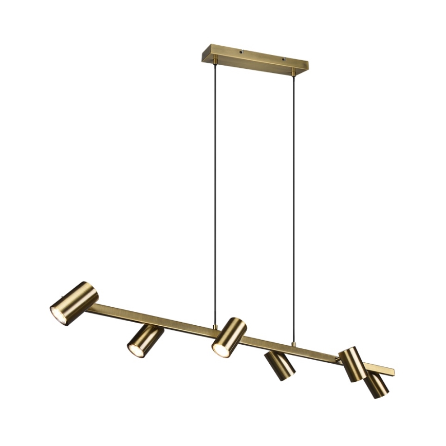 Trio - Lustra uz troses MARLEY 6xGU10/35W/230V misiņš