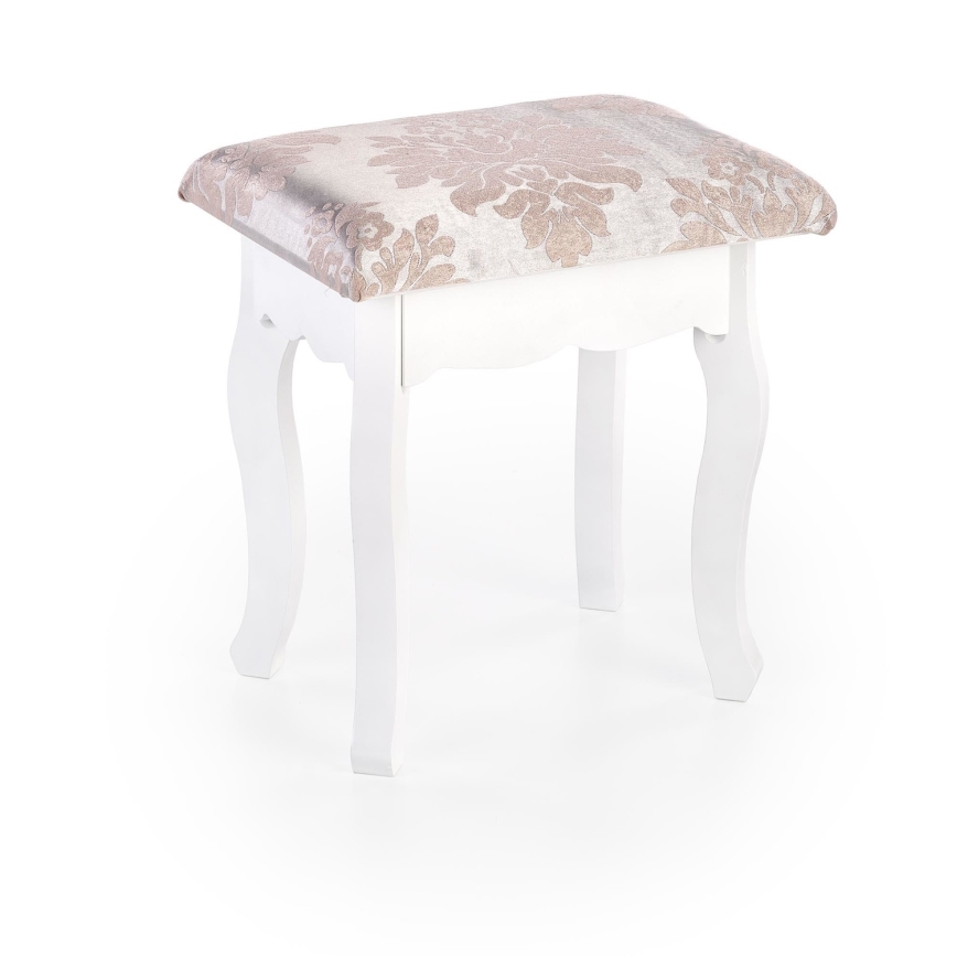 Tualetes galdiņš SARA 80x130 cm + stool 45x37 cm balta