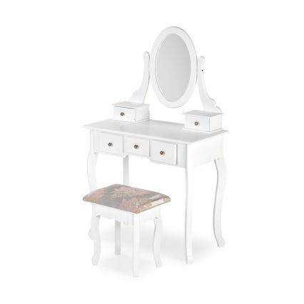 Tualetes galdiņš SARA 80x130 cm + stool 45x37 cm balta