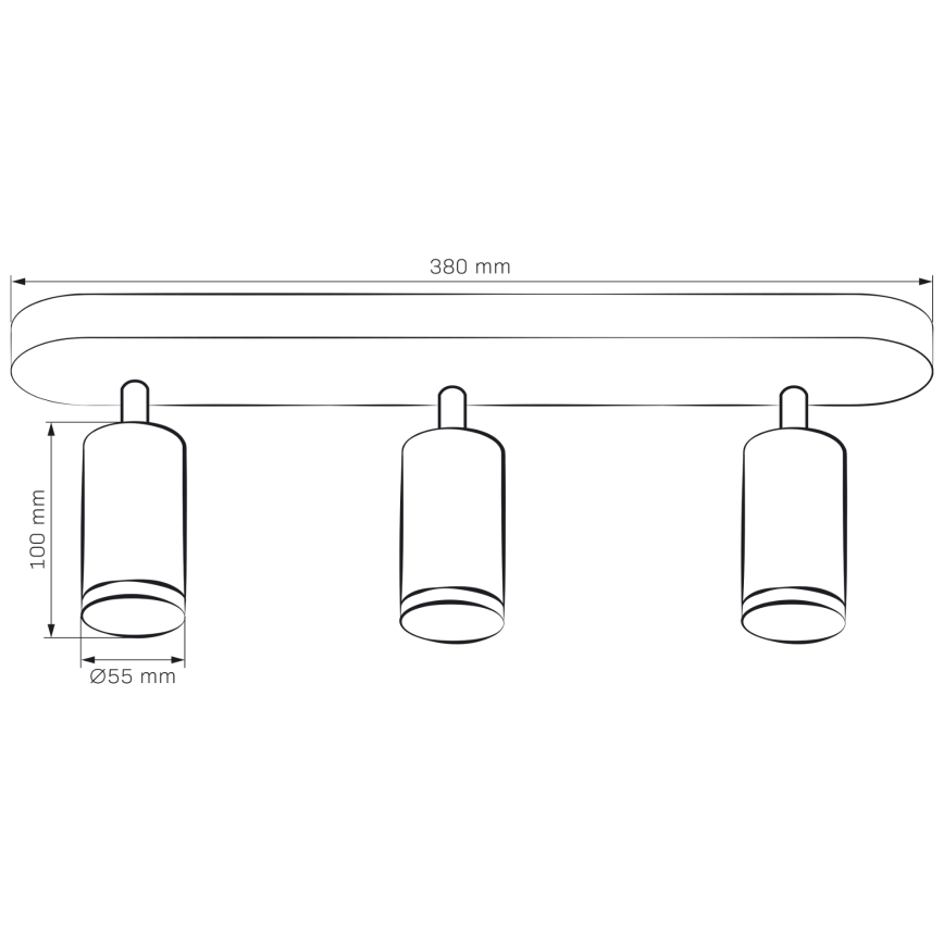 TUMY Stiprinošanas LED RGBW vannas istabas gaismeklis 3xGU10/6,5W/230V 2700-6500K Wi-Fi IP44 melns