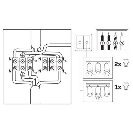 TUMY Stiprinošanas LED RGBW vannas istabas gaismeklis 3xGU10/6,5W/230V 2700-6500K Wi-Fi IP44 melns
