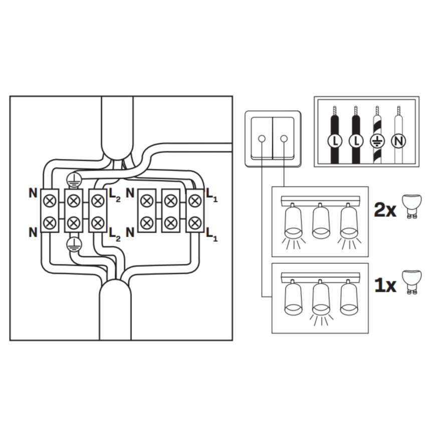 TUMY Stiprinošanas LED RGBW vannas istabas gaismeklis 3xGU10/6,5W/230V 2700-6500K Wi-Fi IP44 melns