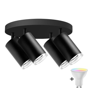 TUMYNO LED RGBW dimmable vannas gaismas punkts 4xGU10/6,5W/230V 2700-6500K Wi-Fi IP44 melns