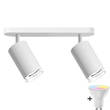 TURYN 2xGU10/6,5W/230V LED RGBW regulējams vannas istabas gaismeklis 2700-6500K Wi-Fi IP44 balts